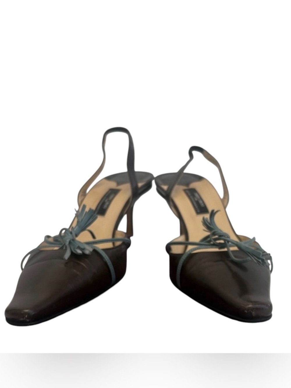 Jimmy Choo x Anya Hindmarch Rare Vintage Slingback heel Chocolate Leather EU 40 - Picture 5 of 9